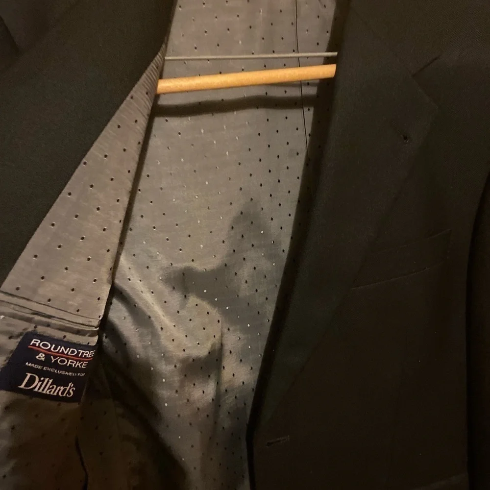 Roundtree Yorke Silk/Wool Sport Coat Mens 42 R Great Black   Blazer
